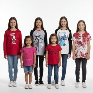 Girls' Graphic Tees Lot of 7 Shirts L Disney Nightmare Before Christmas‎